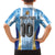 Custom Argentina Football Family Matching Off The Shoulder Long Sleeve Dress and Hawaiian Shirt La Albiceleste Three Times The Best in The World