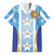 Custom Argentina Football Family Matching Off The Shoulder Long Sleeve Dress and Hawaiian Shirt La Albiceleste Three Times The Best in The World
