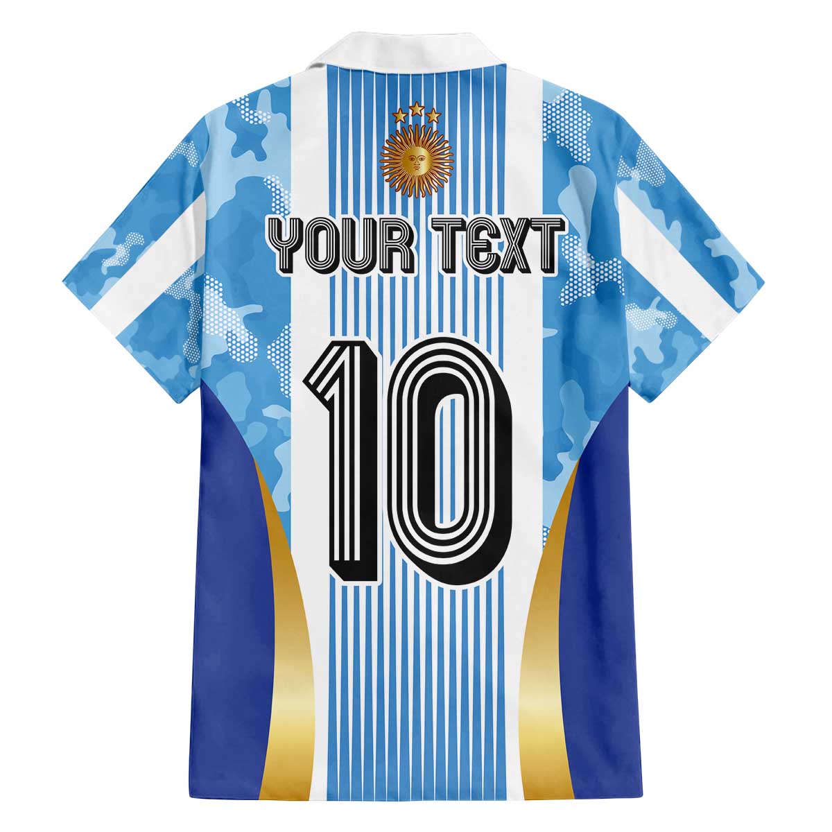 Custom Argentina Football Family Matching Off The Shoulder Long Sleeve Dress and Hawaiian Shirt La Albiceleste Three Times The Best in The World
