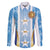 Custom Argentina Football Family Matching Off The Shoulder Long Sleeve Dress and Hawaiian Shirt La Albiceleste Three Times The Best in The World
