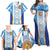 Custom Argentina Football Family Matching Off Shoulder Maxi Dress and Hawaiian Shirt La Albiceleste Three Times The Best in The World