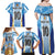 Custom Argentina Football Family Matching Off Shoulder Maxi Dress and Hawaiian Shirt La Albiceleste Three Times The Best in The World