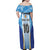Custom Argentina Football Family Matching Off Shoulder Maxi Dress and Hawaiian Shirt La Albiceleste Three Times The Best in The World