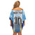 Custom Argentina Football Family Matching Off Shoulder Short Dress and Hawaiian Shirt La Albiceleste Three Times The Best in The World