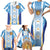 Custom Argentina Football Family Matching Short Sleeve Bodycon Dress and Hawaiian Shirt La Albiceleste Three Times The Best in The World
