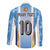 Custom Argentina Football Family Matching Short Sleeve Bodycon Dress and Hawaiian Shirt La Albiceleste Three Times The Best in The World