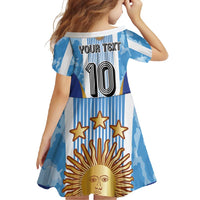 Custom Argentina Football Family Matching Summer Maxi Dress and Hawaiian Shirt La Albiceleste Three Times The Best in The World