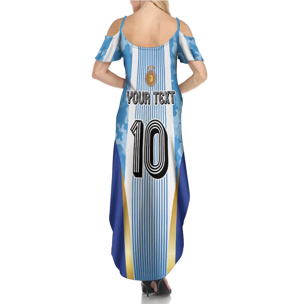 Custom Argentina Football Family Matching Summer Maxi Dress and Hawaiian Shirt La Albiceleste Three Times The Best in The World