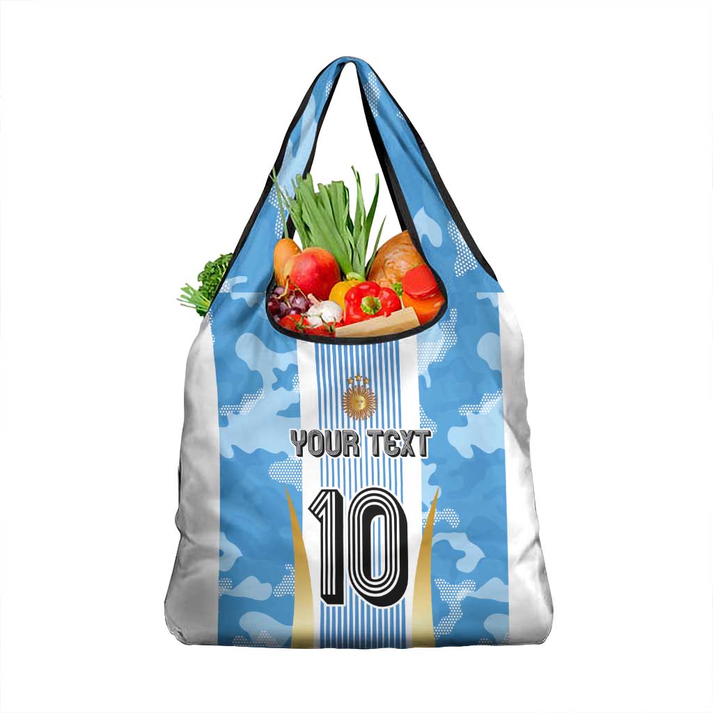 Custom Argentina Football Grocery Bag La Albiceleste Three Times The Best in The World
