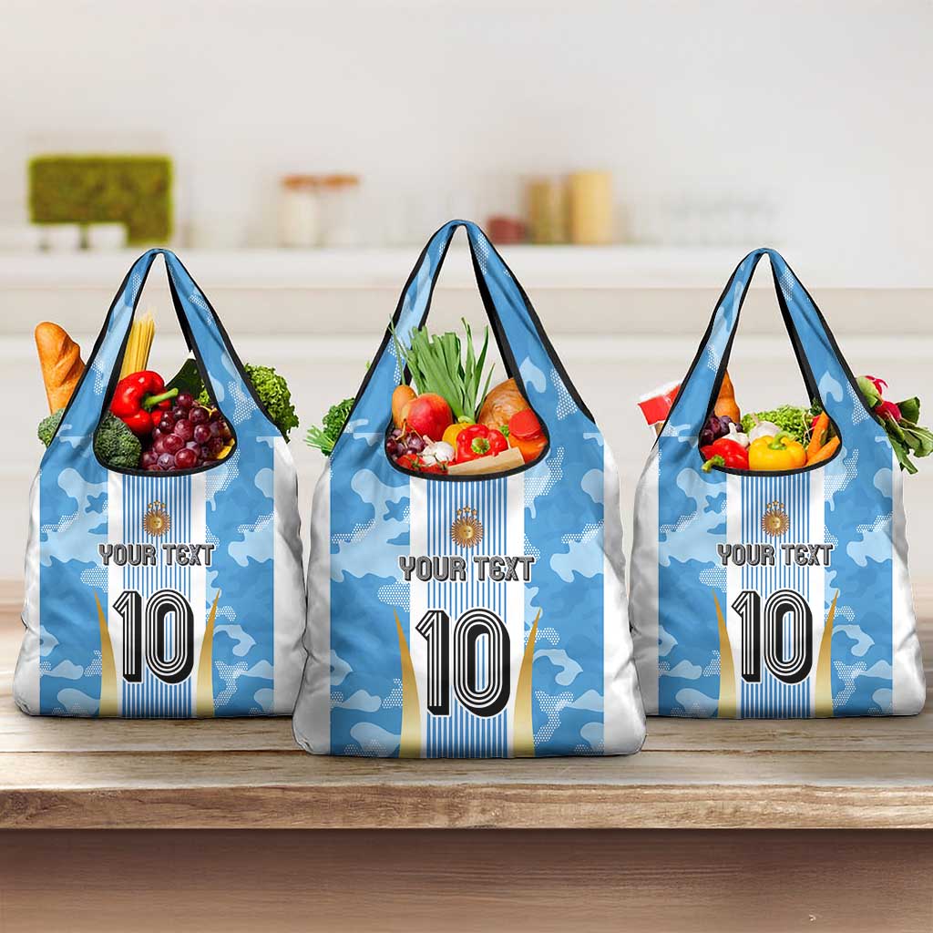 Custom Argentina Football Grocery Bag La Albiceleste Three Times The Best in The World