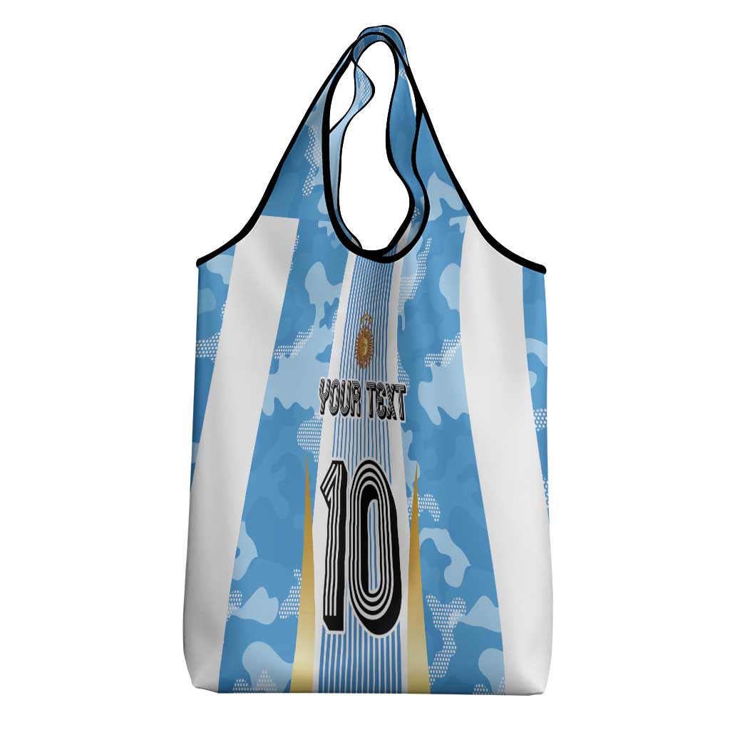 Custom Argentina Football Grocery Bag La Albiceleste Three Times The Best in The World