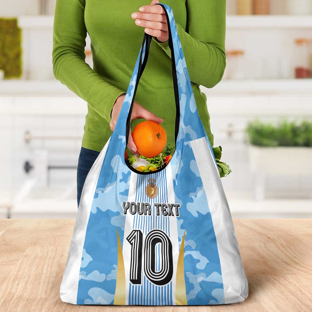 Custom Argentina Football Grocery Bag La Albiceleste Three Times The Best in The World