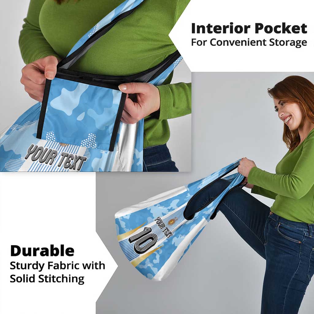 Custom Argentina Football Grocery Bag La Albiceleste Three Times The Best in The World