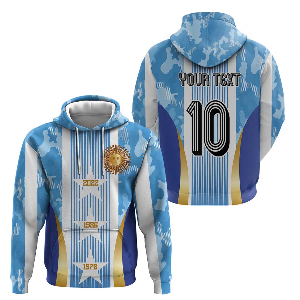Custom Argentina Football Hoodie La Albiceleste Three Times The Best in The World