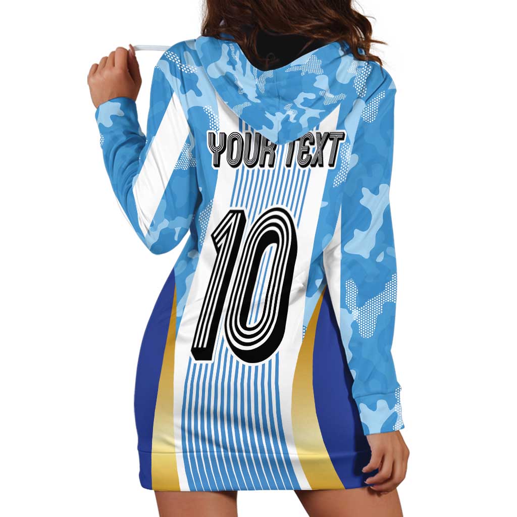 Custom Argentina Football Hoodie Dress La Albiceleste Three Times The Best in The World