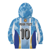 Custom Argentina Football Kid Hoodie La Albiceleste Three Times The Best in The World