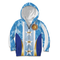 Custom Argentina Football Kid Hoodie La Albiceleste Three Times The Best in The World