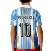 Custom Argentina Football Kid Polo Shirt La Albiceleste Three Times The Best in The World