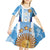 Custom Argentina Football Kid Short Sleeve Dress La Albiceleste Three Times The Best in The World