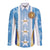 Custom Argentina Football Long Sleeve Button Shirt La Albiceleste Three Times The Best in The World