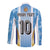 Custom Argentina Football Long Sleeve Button Shirt La Albiceleste Three Times The Best in The World