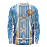 Custom Argentina Football Long Sleeve Shirt La Albiceleste Three Times The Best in The World