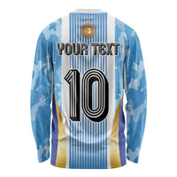 Custom Argentina Football Long Sleeve Shirt La Albiceleste Three Times The Best in The World