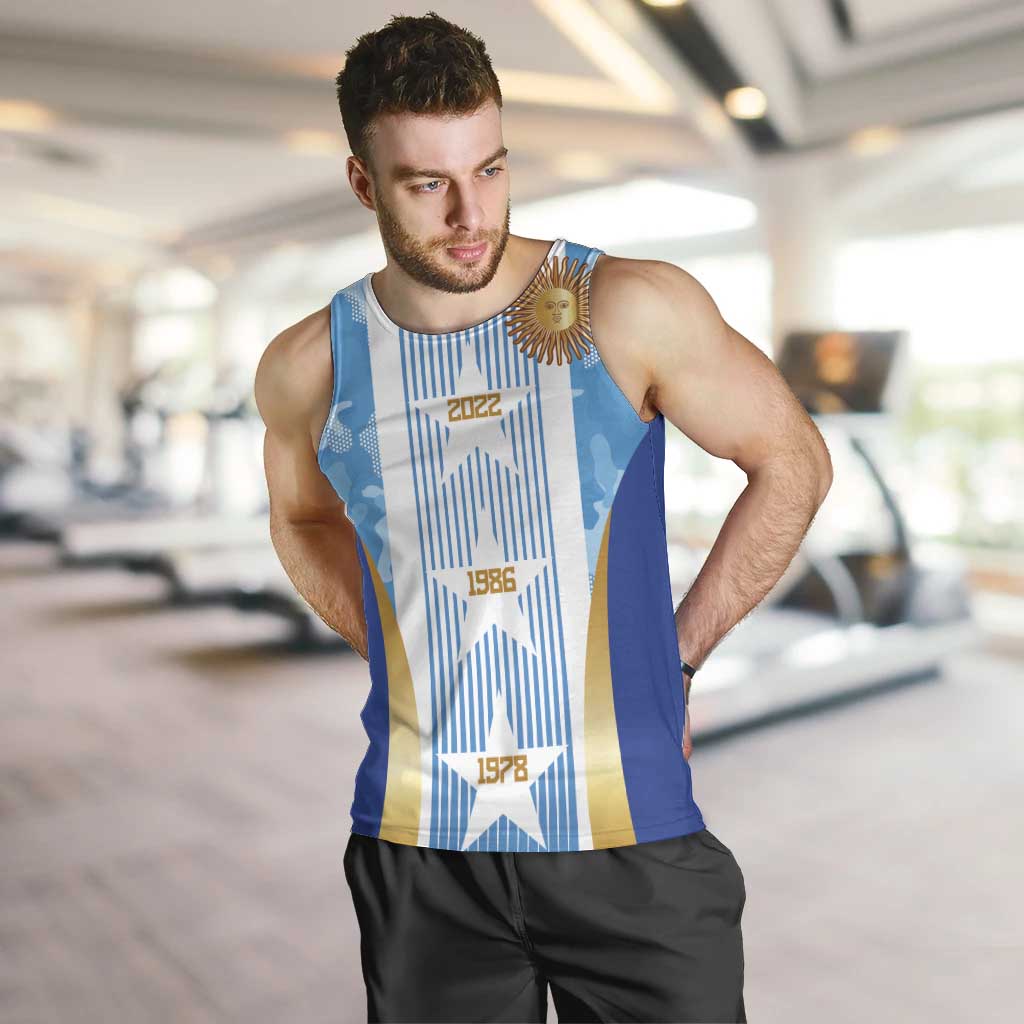 Custom Argentina Football Men Tank Top La Albiceleste Three Times The Best in The World