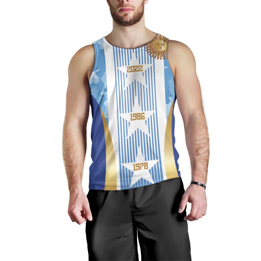 Custom Argentina Football Men Tank Top La Albiceleste Three Times The Best in The World