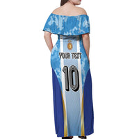 Custom Argentina Football Off Shoulder Maxi Dress La Albiceleste Three Times The Best in The World