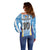 Custom Argentina Football Off Shoulder Sweater La Albiceleste Three Times The Best in The World
