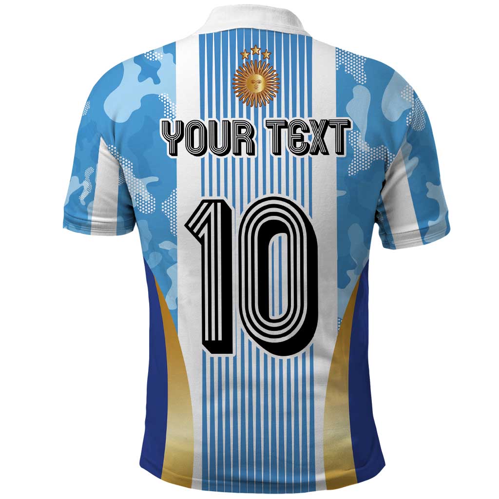 Custom Argentina Football Polo Shirt La Albiceleste Three Times The Best in The World