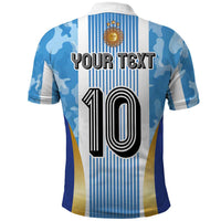 Custom Argentina Football Polo Shirt La Albiceleste Three Times The Best in The World