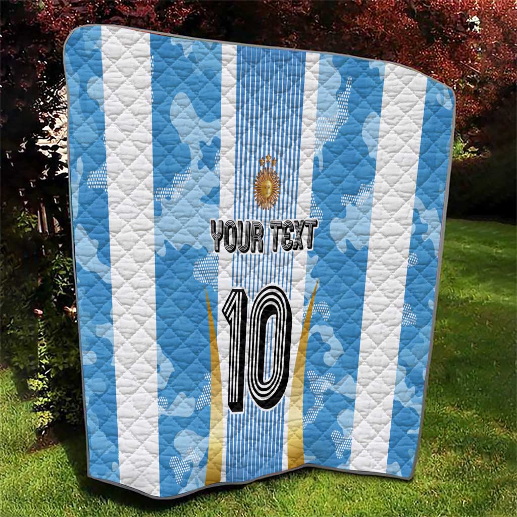 Custom Argentina Football Quilt La Albiceleste Three Times The Best in The World
