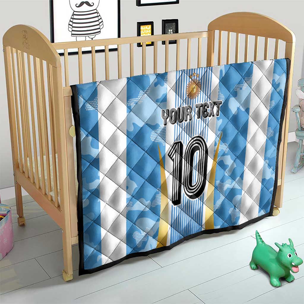 Custom Argentina Football Quilt La Albiceleste Three Times The Best in The World