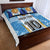 Custom Argentina Football Quilt Bed Set La Albiceleste Three Times The Best in The World