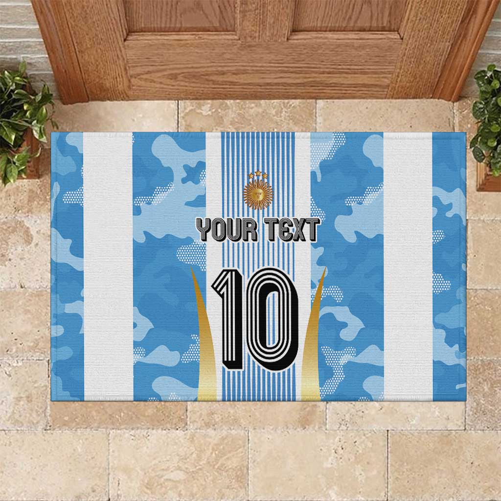 Custom Argentina Football Rubber Doormat La Albiceleste Three Times The Best in The World