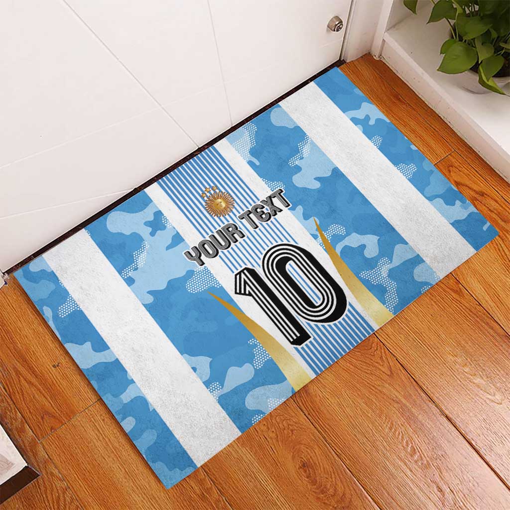 Custom Argentina Football Rubber Doormat La Albiceleste Three Times The Best in The World