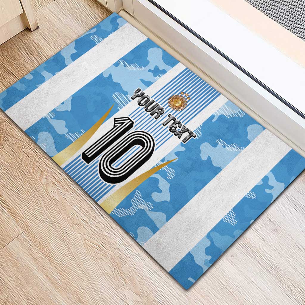 Custom Argentina Football Rubber Doormat La Albiceleste Three Times The Best in The World