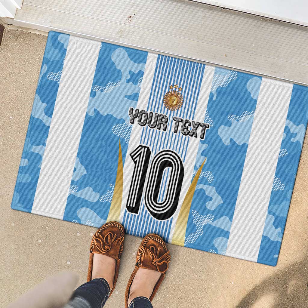Custom Argentina Football Rubber Doormat La Albiceleste Three Times The Best in The World