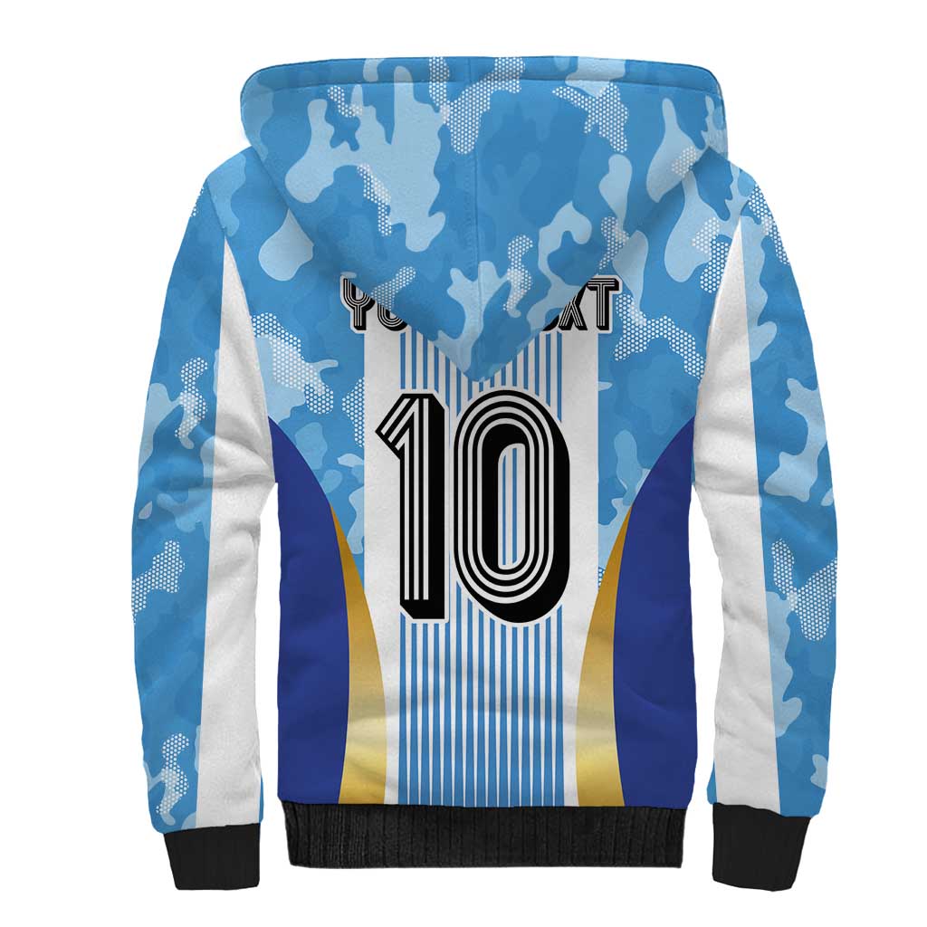Custom Argentina Football Sherpa Hoodie La Albiceleste Three Times The Best in The World