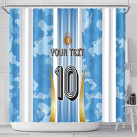Custom Argentina Football Shower Curtain La Albiceleste Three Times The Best in The World