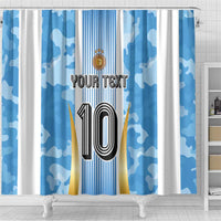 Custom Argentina Football Shower Curtain La Albiceleste Three Times The Best in The World