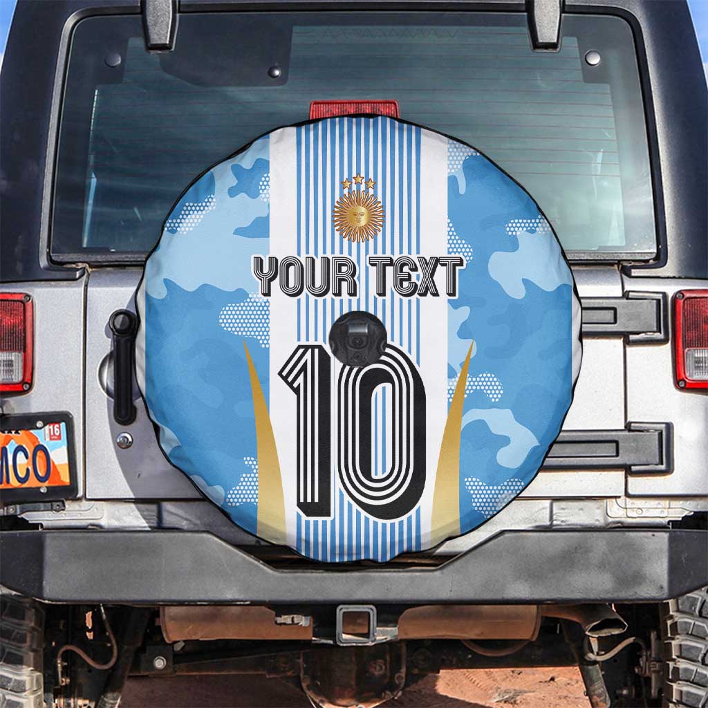 Custom Argentina Football Spare Tire Cover La Albiceleste Three Times The Best in The World