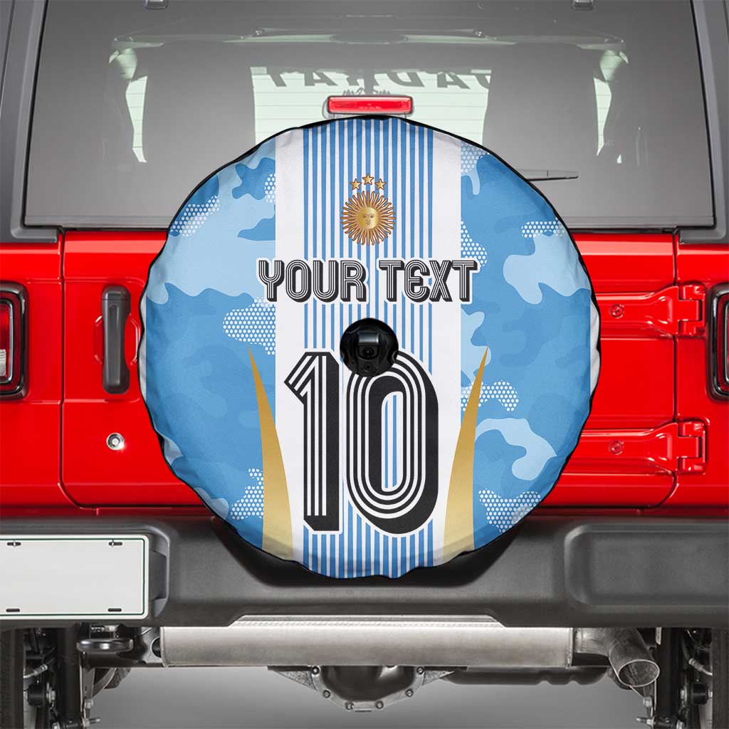 Custom Argentina Football Spare Tire Cover La Albiceleste Three Times The Best in The World