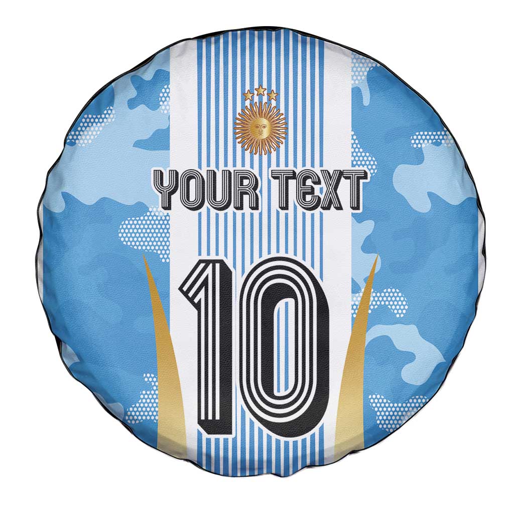 Custom Argentina Football Spare Tire Cover La Albiceleste Three Times The Best in The World