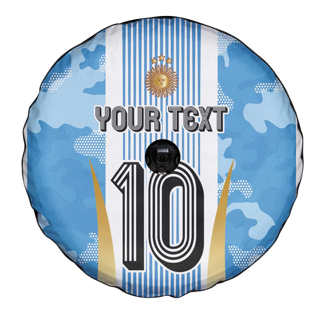 Custom Argentina Football Spare Tire Cover La Albiceleste Three Times The Best in The World