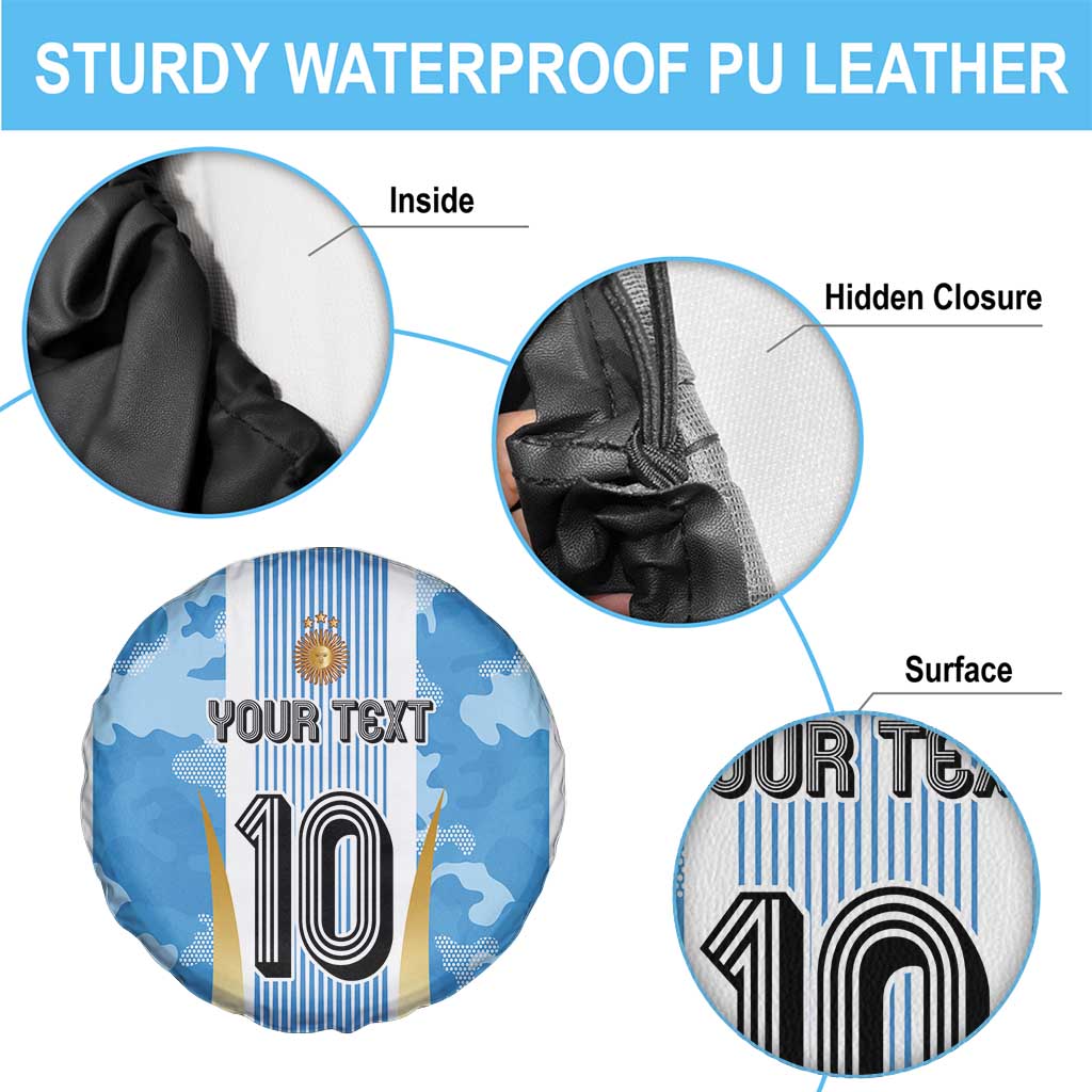Custom Argentina Football Spare Tire Cover La Albiceleste Three Times The Best in The World