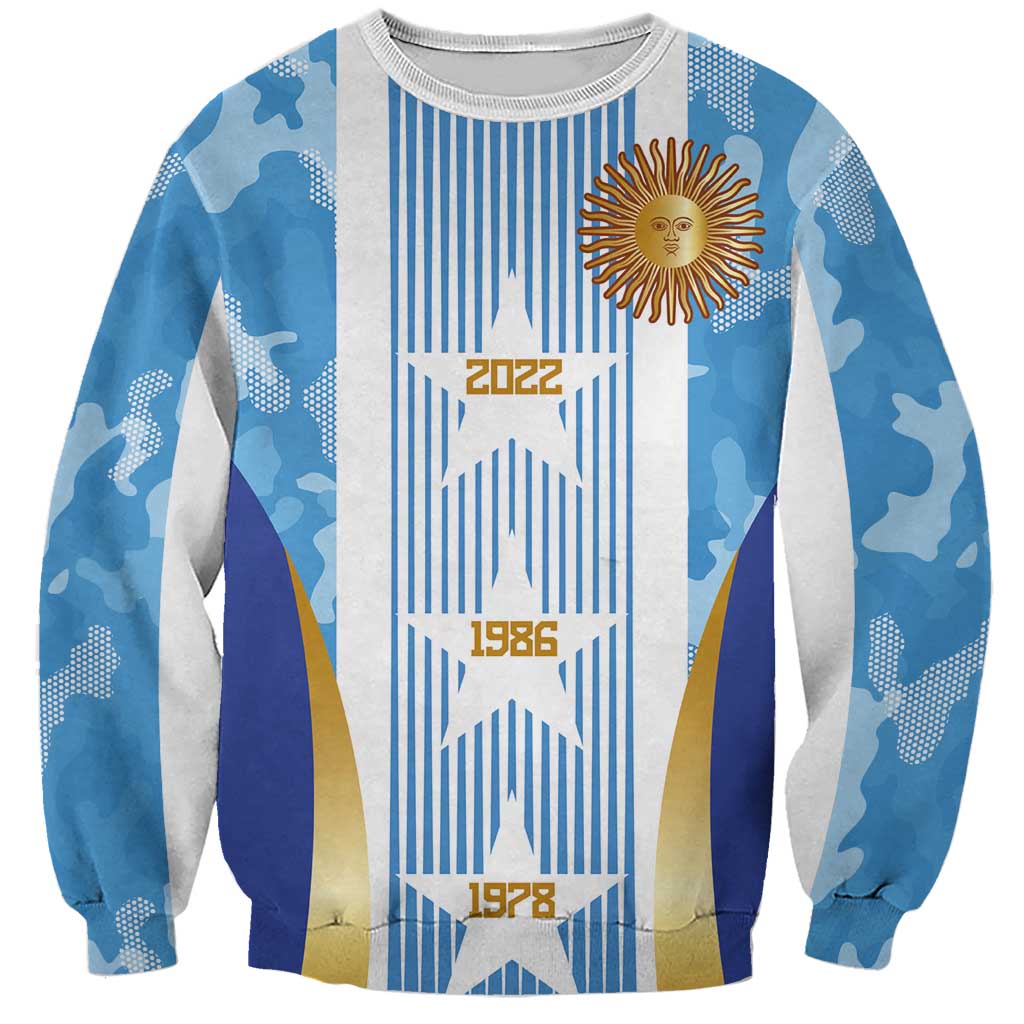 Custom Argentina Football Sweatshirt La Albiceleste Three Times The Best in The World