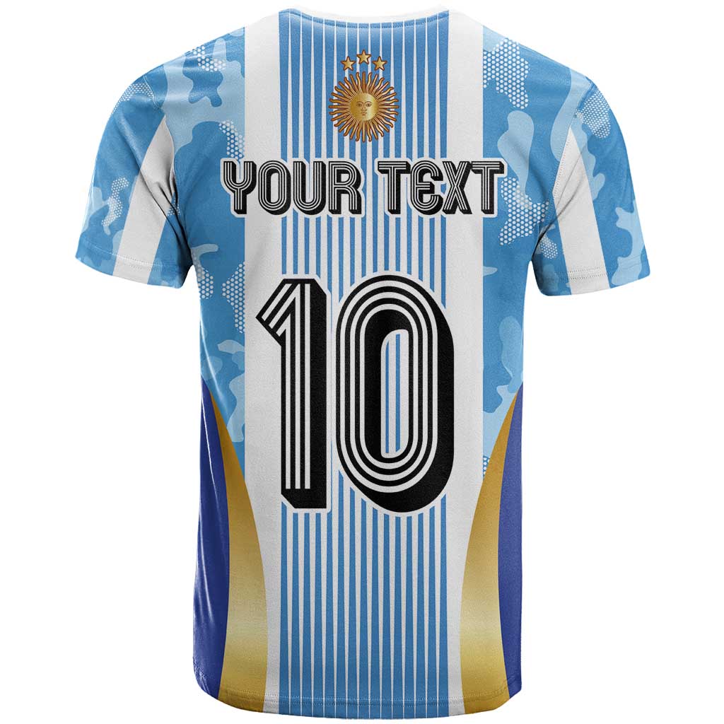 Custom Argentina Football T Shirt La Albiceleste Three Times The Best in The World